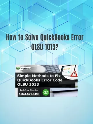 How to Solve QuickBooks Error OLSU 1013?