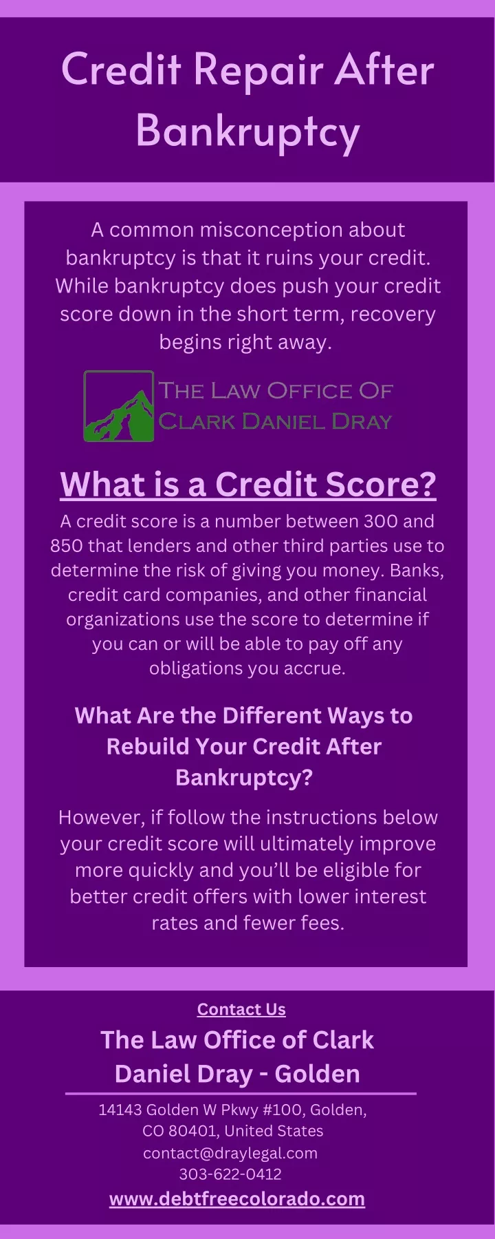 credit repair after bankruptcy