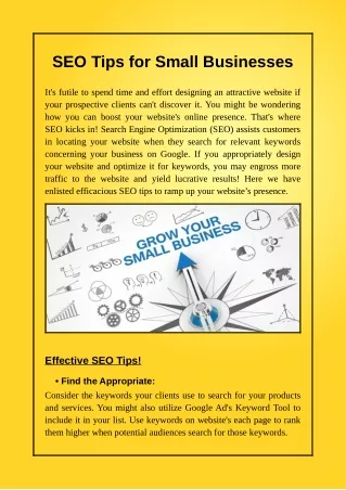 seo tips for small businesses