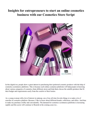 Cosmetic Store Script - Appkodes