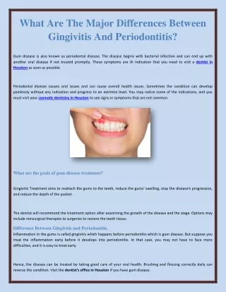 What Are The Major Differences Between Gingivitis And Periodontitis?