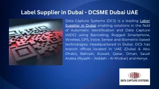Label Supplier in Dubai | Data Capture Systems Dubai UAE