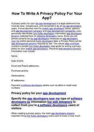 how to write a privacy policy for your app