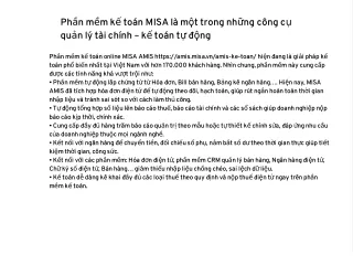 Phần mềm kế toán MISA là một trong những công cụ quản lý tài chính – kế toán tự động