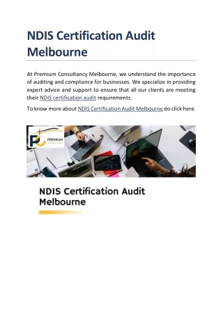 NDIS Certification Audit Melbourne