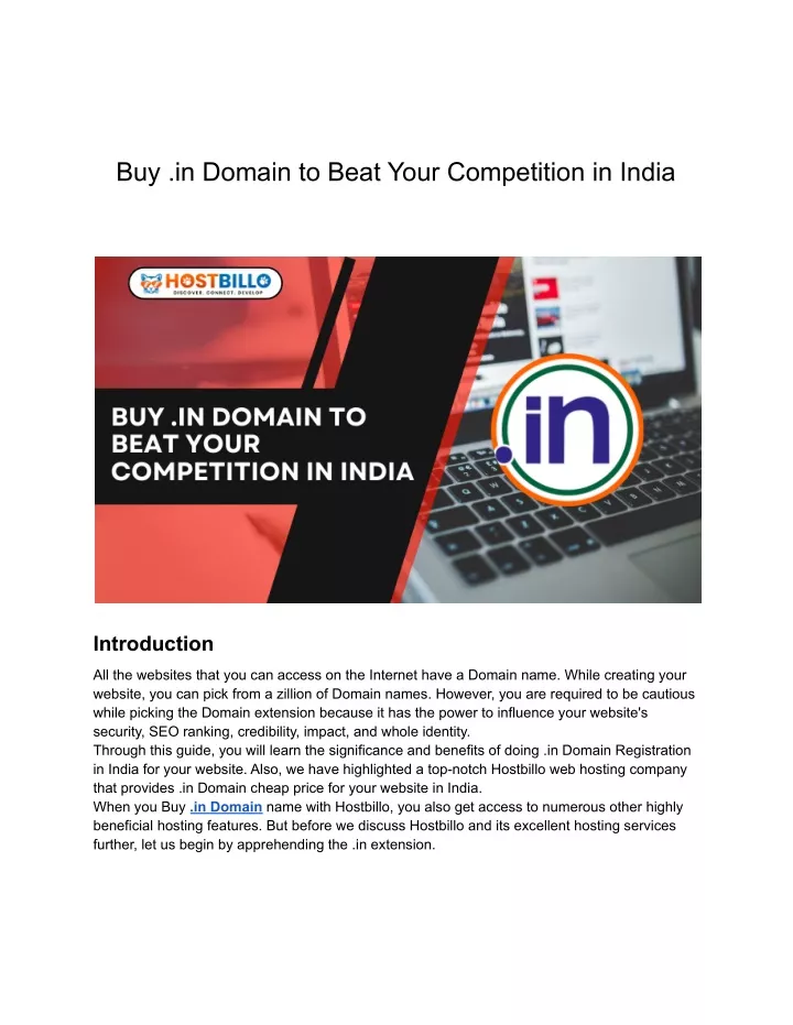 buy in domain to beat your competition in india