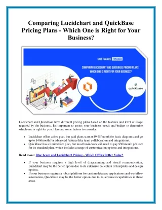 Comparing Lucidchart and Quickbase Pricing Plans - Which One is Right for you?