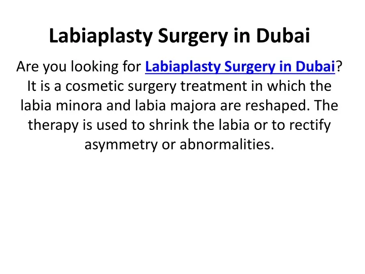 labiaplasty surgery in dubai