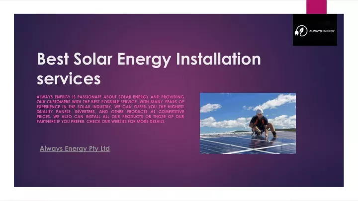 best solar energy installation services