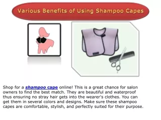 various benefits of using shampoo capes
