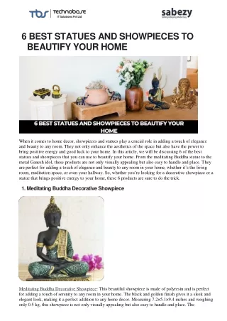 6 Best Statues and Showpieces to Beautify Your Home