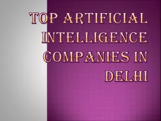 Top Artificial Intelligence Companies in Delhi_Cloudshope