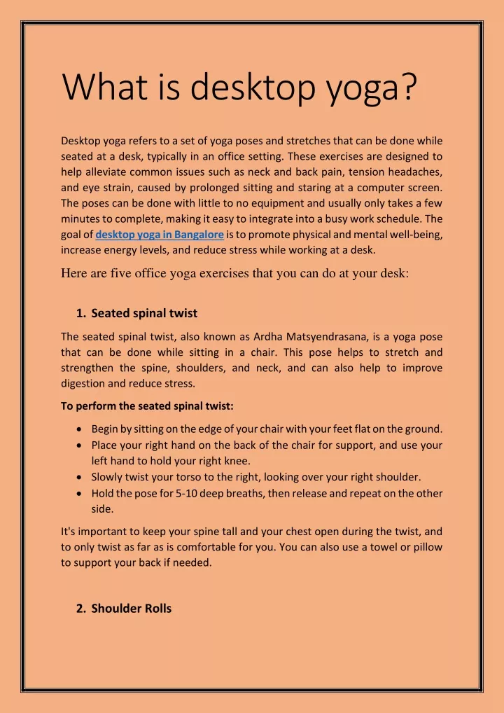 what is desktop yoga