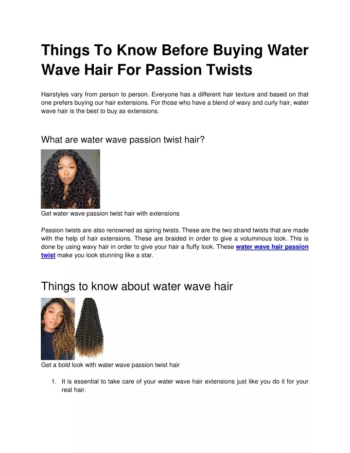 things to know before buying water wave hair