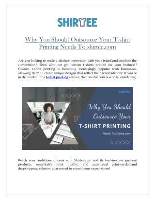 why you should outsource your t shirt printing