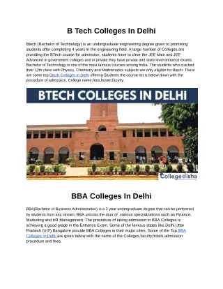 Top Colleges In Delhi