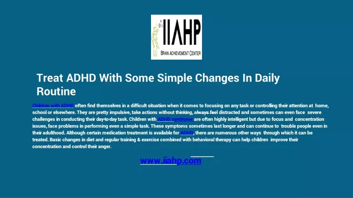 treat adhd with some simple changes in daily routine