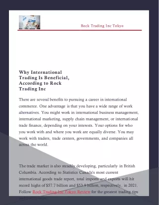 Why International Trading Is Beneficial, According to Rock Trading Inc