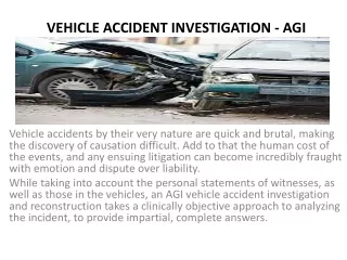 VEHICLE ACCIDENT INVESTIGATION - AGI