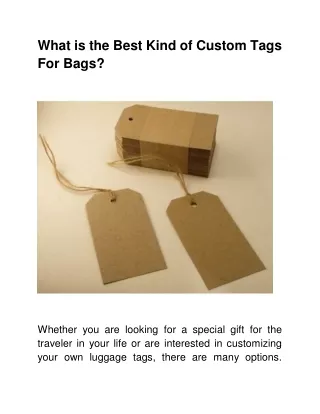 What is the Best Kind of Custom Tags For Bags_