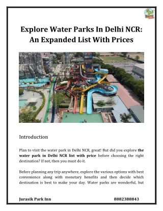 explore water parks in delhi ncr an expanded list