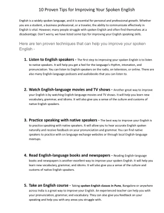 10 proven tips for improving your spoken english