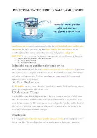 Best Commercial Water Purifier in Bangalore