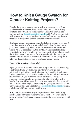How to Knit a Gauge Swatch for Circular Knitting Projects