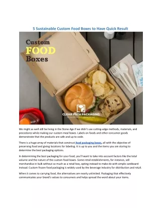 Custom Food Boxes