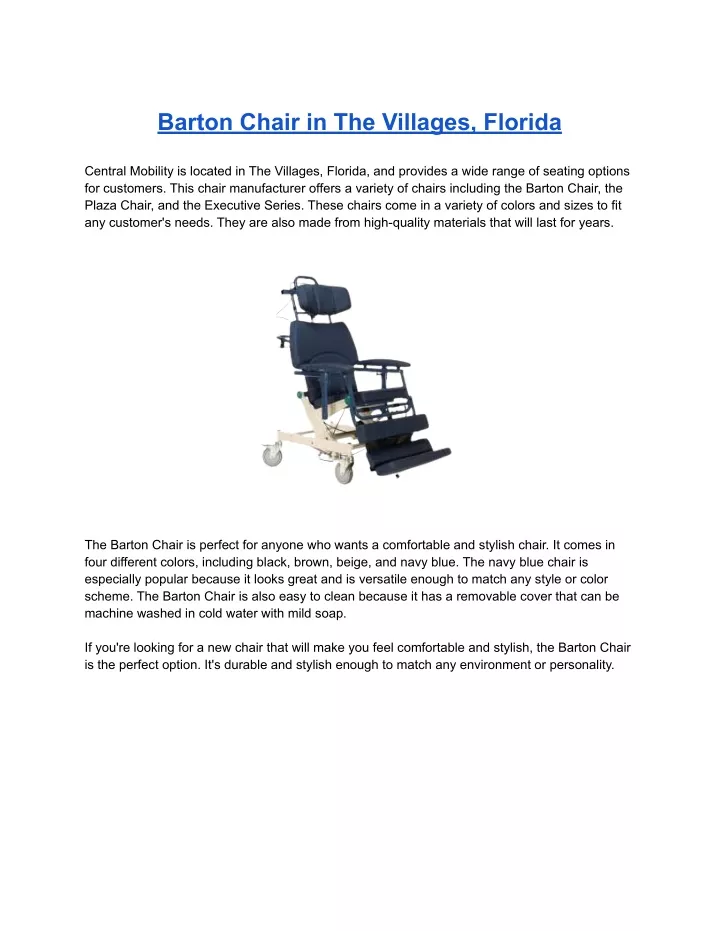 barton chair in the villages florida