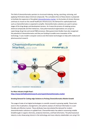 the field of chemoinformatics pertains