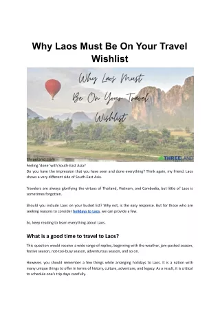 why laos must be on your travel wishlist