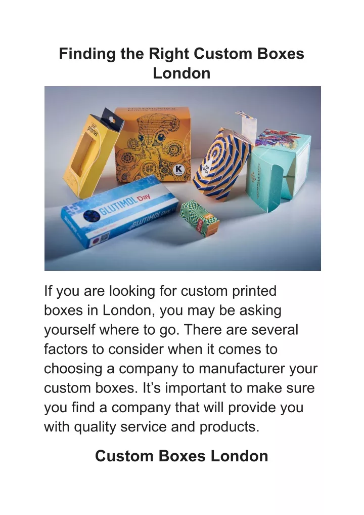 finding the right custom boxes london