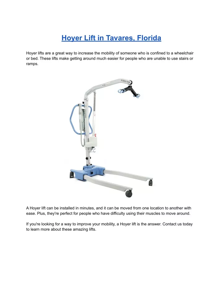 hoyer lift in tavares florida