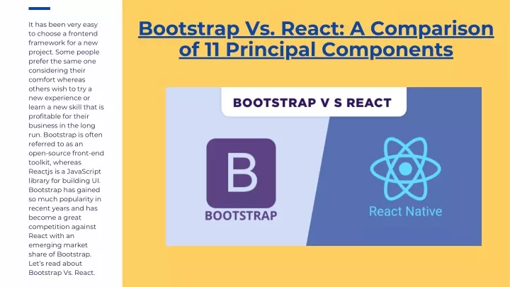 bootstrap vs react a comparison of 11 principal