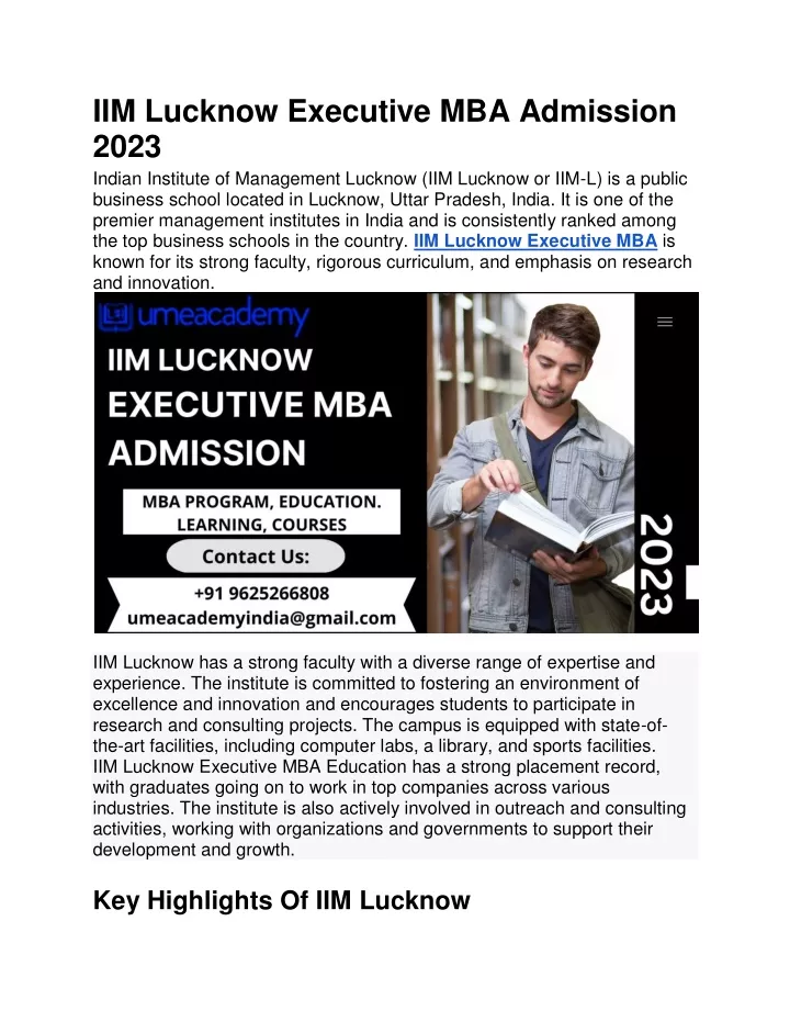 iim lucknow executive mba admission 2023 indian