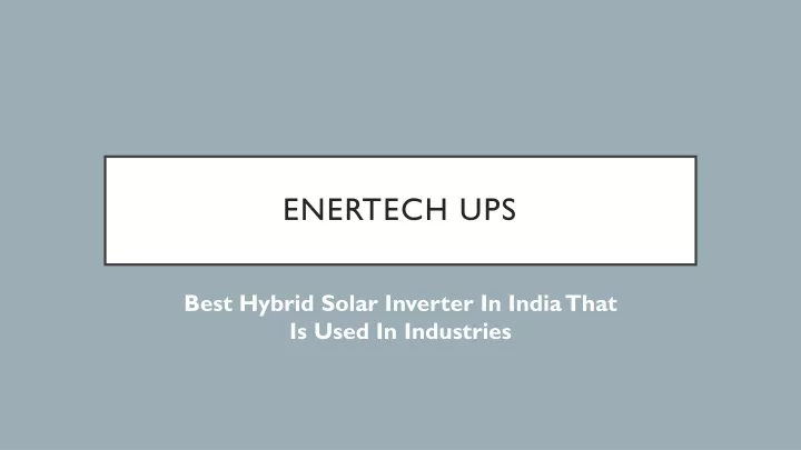 enertech ups