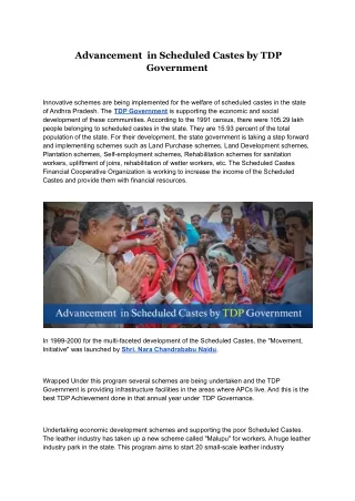 advancement in scheduled castes by tdp government