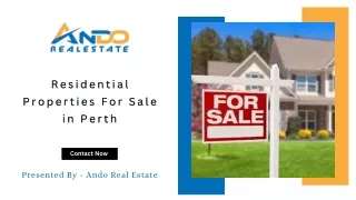 Residential Properties For Sale in Perth