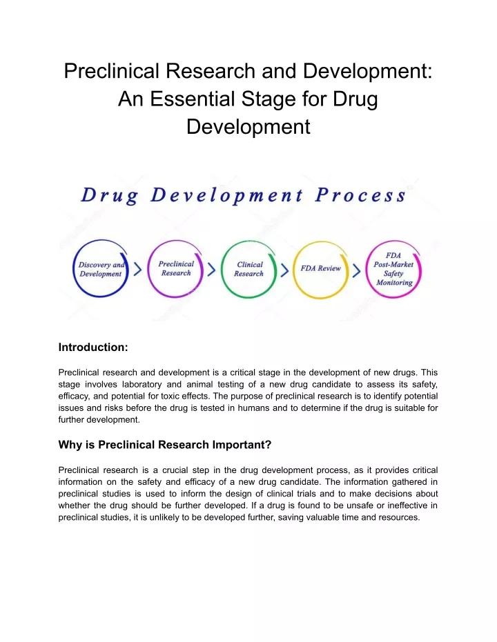 preclinical research and development an essential