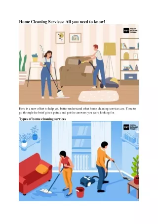 home cleaning services all you need to know