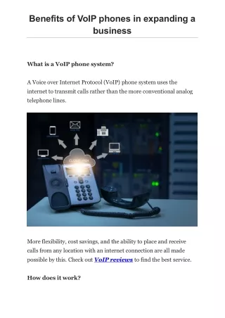 Benefits of VoIP phones in expanding a business
