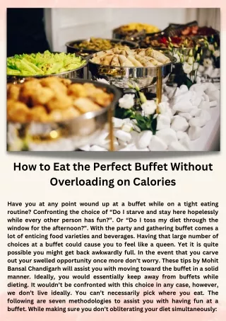 How to Eat the Perfect Buffet Without Overloading on Calories Mohit Bansal Chandigarh-min