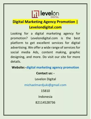 Digital Marketing Agency Promotion | Levelondigital.com