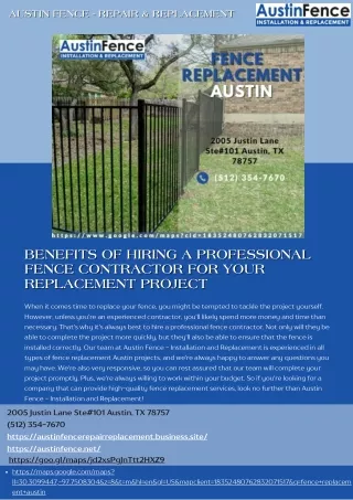 Benefits of Hiring a Professional Fence Contractor for Your Replacement Project