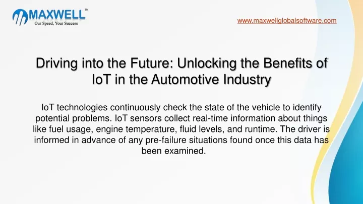 driving into the future unlocking the benefits of iot in the automotive industry