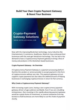 build your own crypto payment gateway boost your