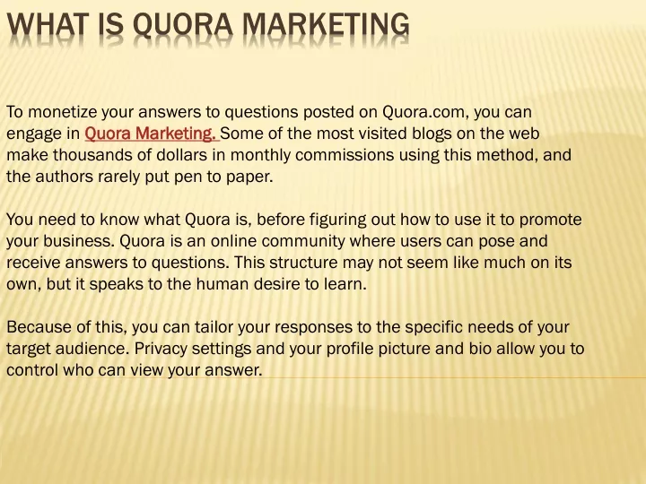 what is quora marketing