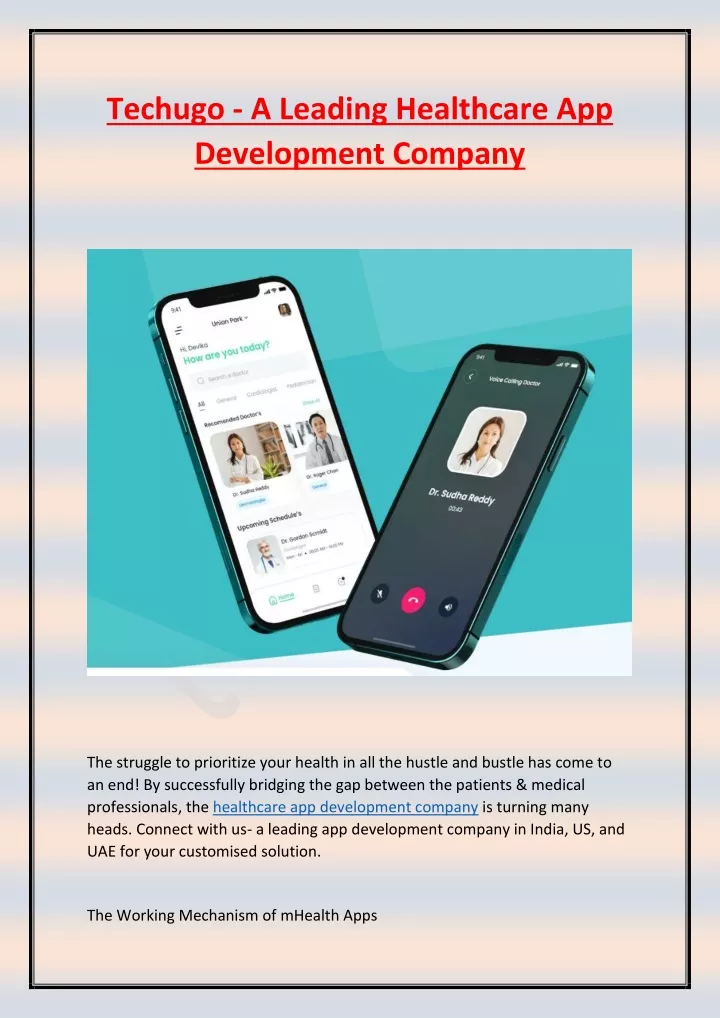techugo a leading healthcare app development