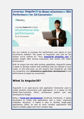 Leverage AngularJS to Boost eCommerce Site Performance for 2X Conversion